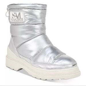 Sam Edelman Carlton Puffer Ankle Boots Silver 8.5